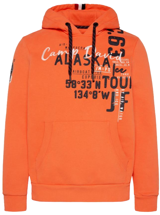 Wirvelvind Huvtröja med logotypmönster i orange
