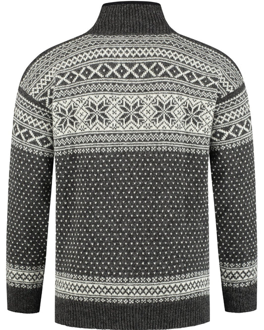 Wirvelvind Pullover av 100% ren ny ull, Mörkgrå