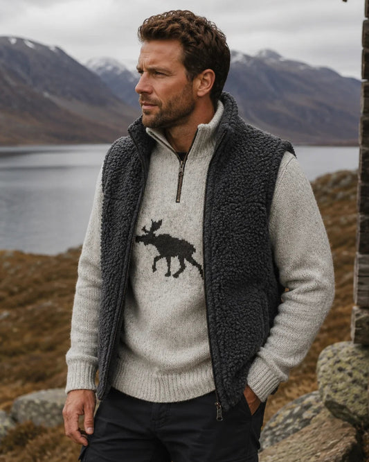 Merino Väst / Bodywarmer i 100% Merinoull (Koksgrå) – NORFINDE of Scandinavia