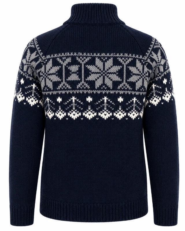 Norsk Stickad Kofta / Cardigan med Dragkedja – Norfinde (100% Ull)