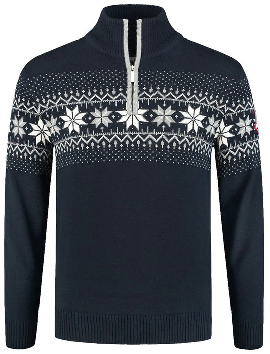 Wirvelvind Bekväm nordisk merinotröja – marinblå