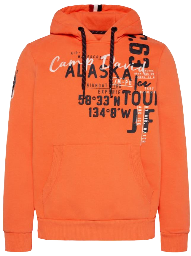 Wirvelvind Huvtröja med logotypmönster i orange