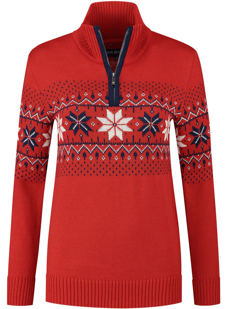 Wirvelvind Nordic Damtröja Fargerik, Röd