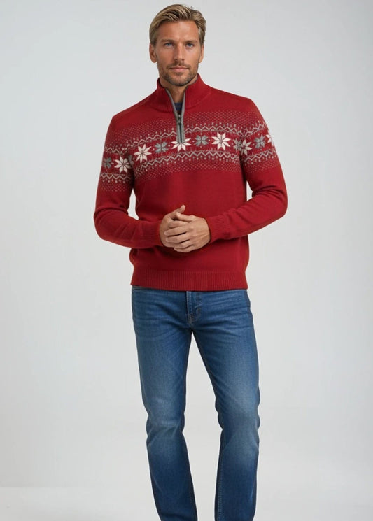 Wirvelvind Nordic Herrtröja Merino, Röd