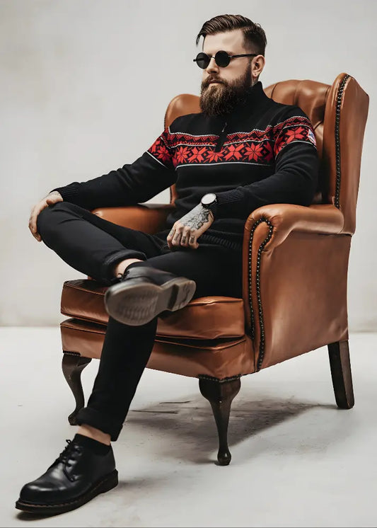 Wirvelvind Nordic Herrtröja Ullgenser, Svart