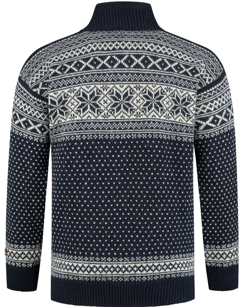 Wirvelvind Pullover av 100% ren ny ull, Mörkblå