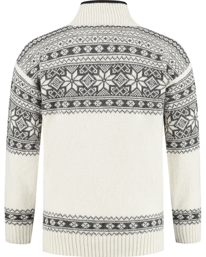 Wirvelvind Pullover i Setesdals design av 100% ren ull, Benvit