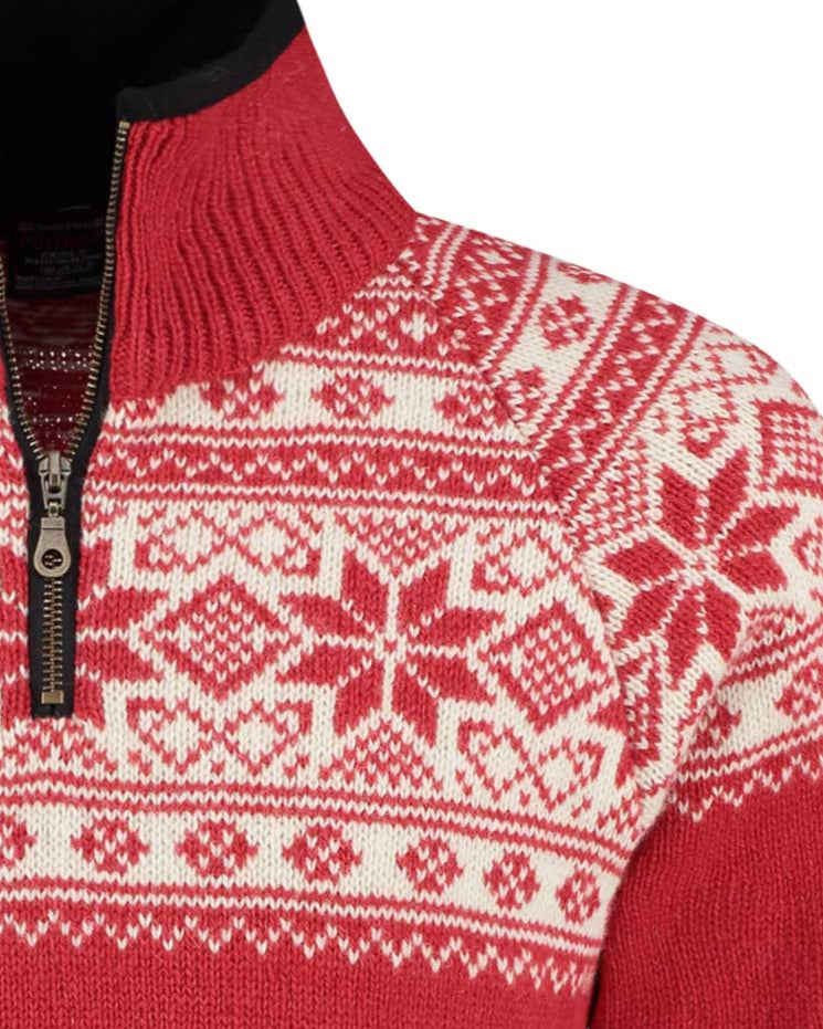 Wirvelvind Pullover i Setesdals design av 100% ren ull, Röd