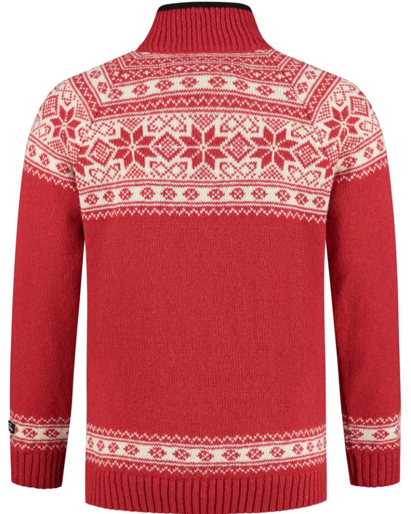 Wirvelvind Pullover i Setesdals design av 100% ren ull, Röd