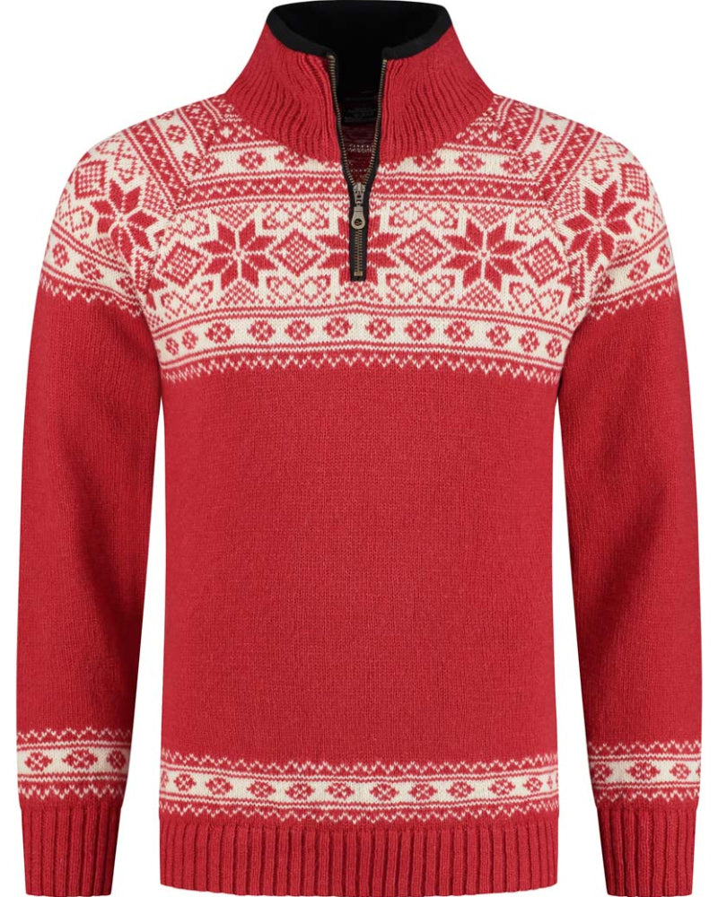 Wirvelvind Pullover i Setesdals design av 100% ren ull, Röd