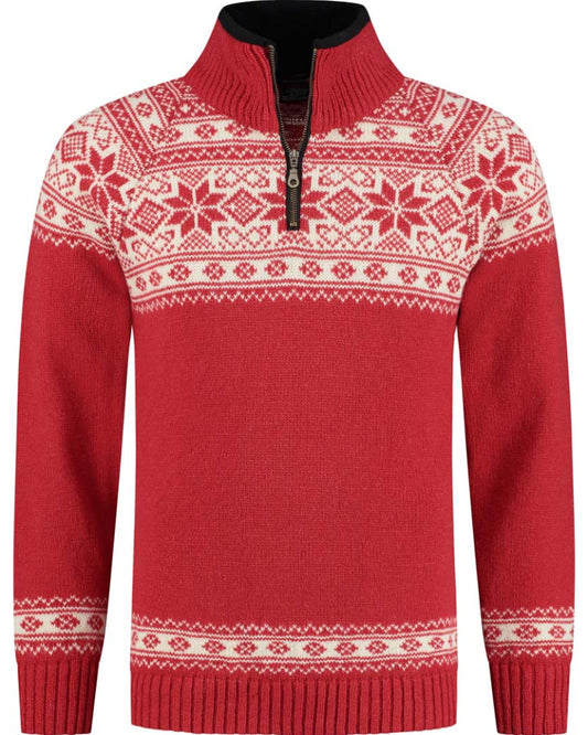 Wirvelvind Pullover i Setesdals design av 100% ren ull, Röd