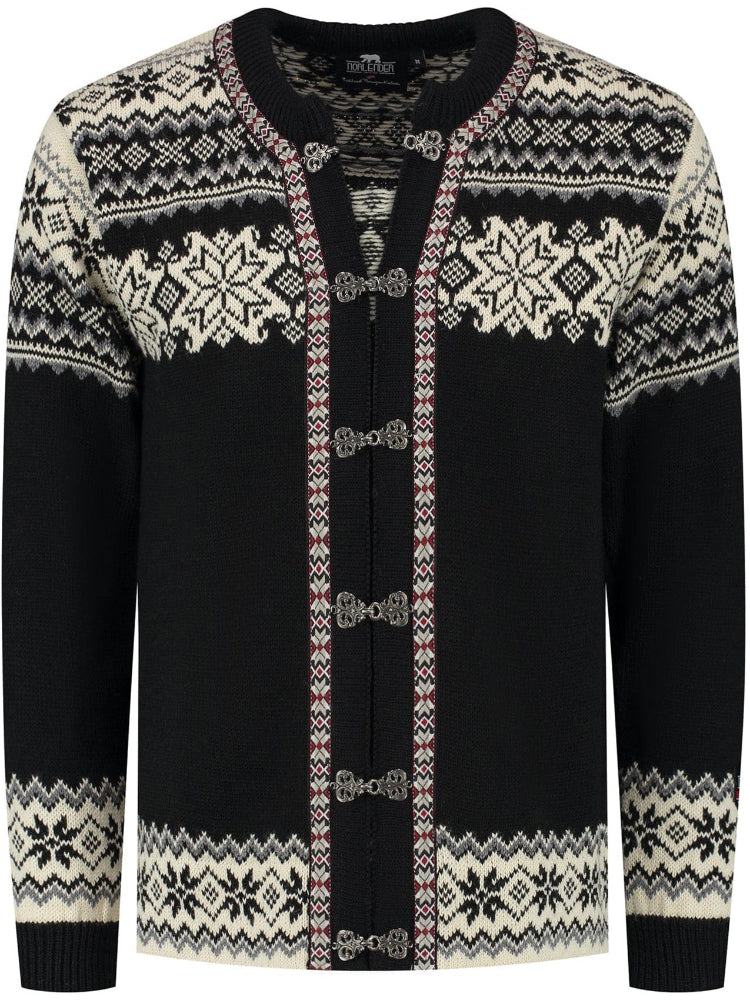 Wirvelvind Retro nordisk kofta, Svart