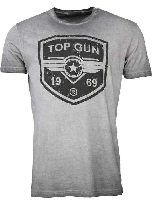 Wirvelvind Rundhalsad bomulls-T-shirt "Power Shield" Grå
