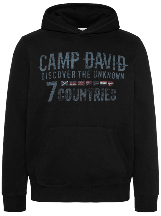 Wirvelvind Svart broderad sweat mix hoodie – Din snygga utomhusupplevelse