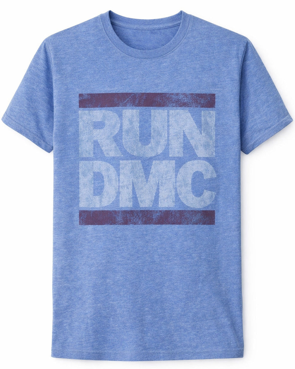 Wirvelvind T-shirt Run DMC "Burned out Logo" Blå