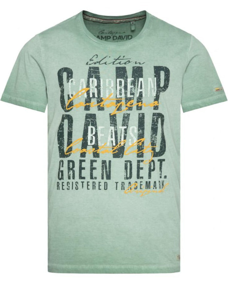 Wirvelvind T-shirt med trycket "Caribbean Beats" och puffdetaljer