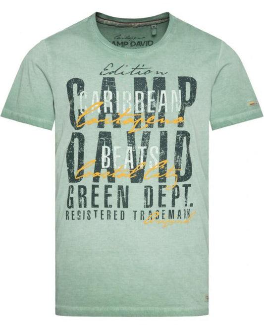 Wirvelvind T-shirt med trycket "Caribbean Beats" och puffdetaljer